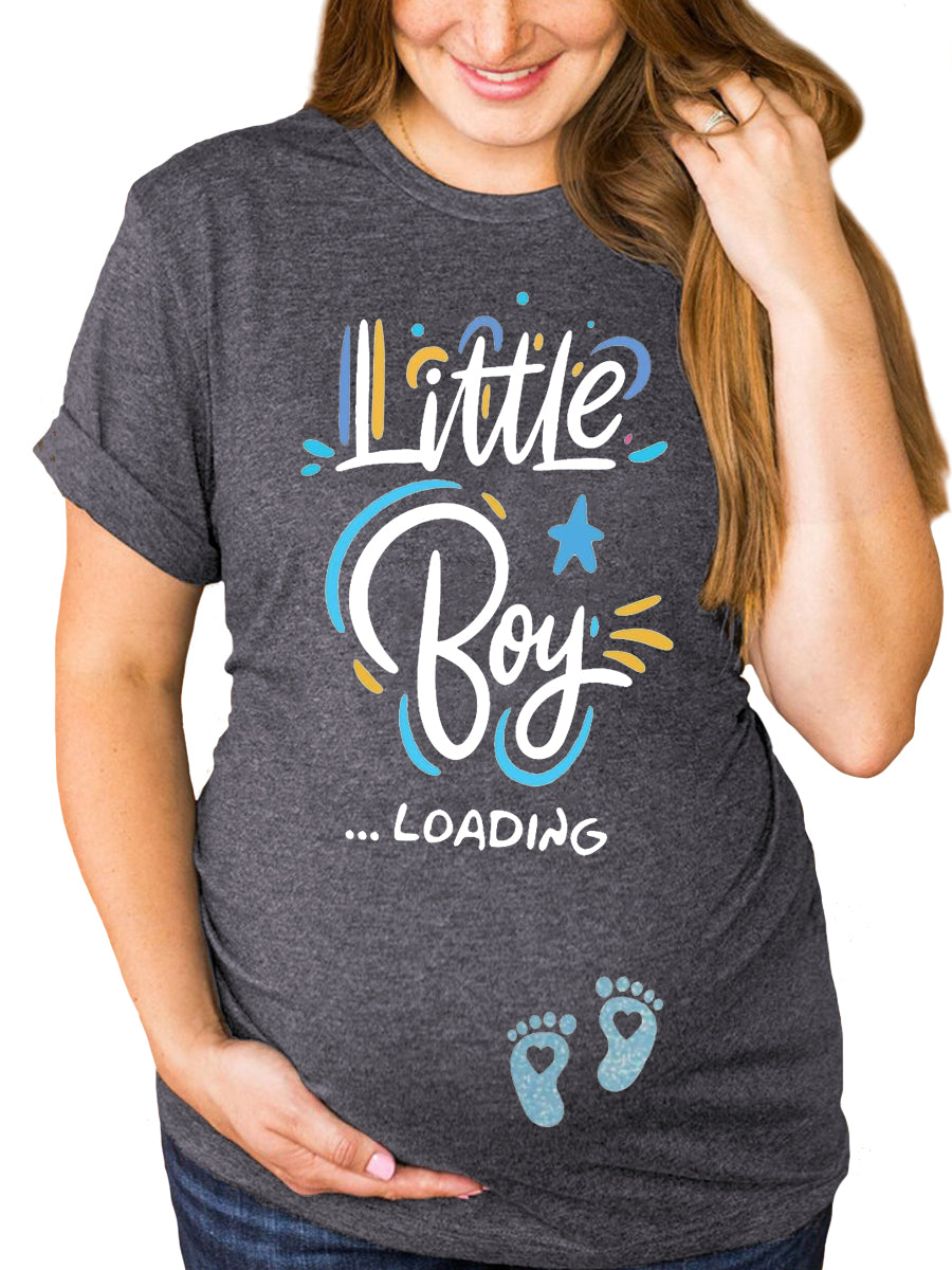 Little Boy Loading Gender Reveal Maternity Shirt