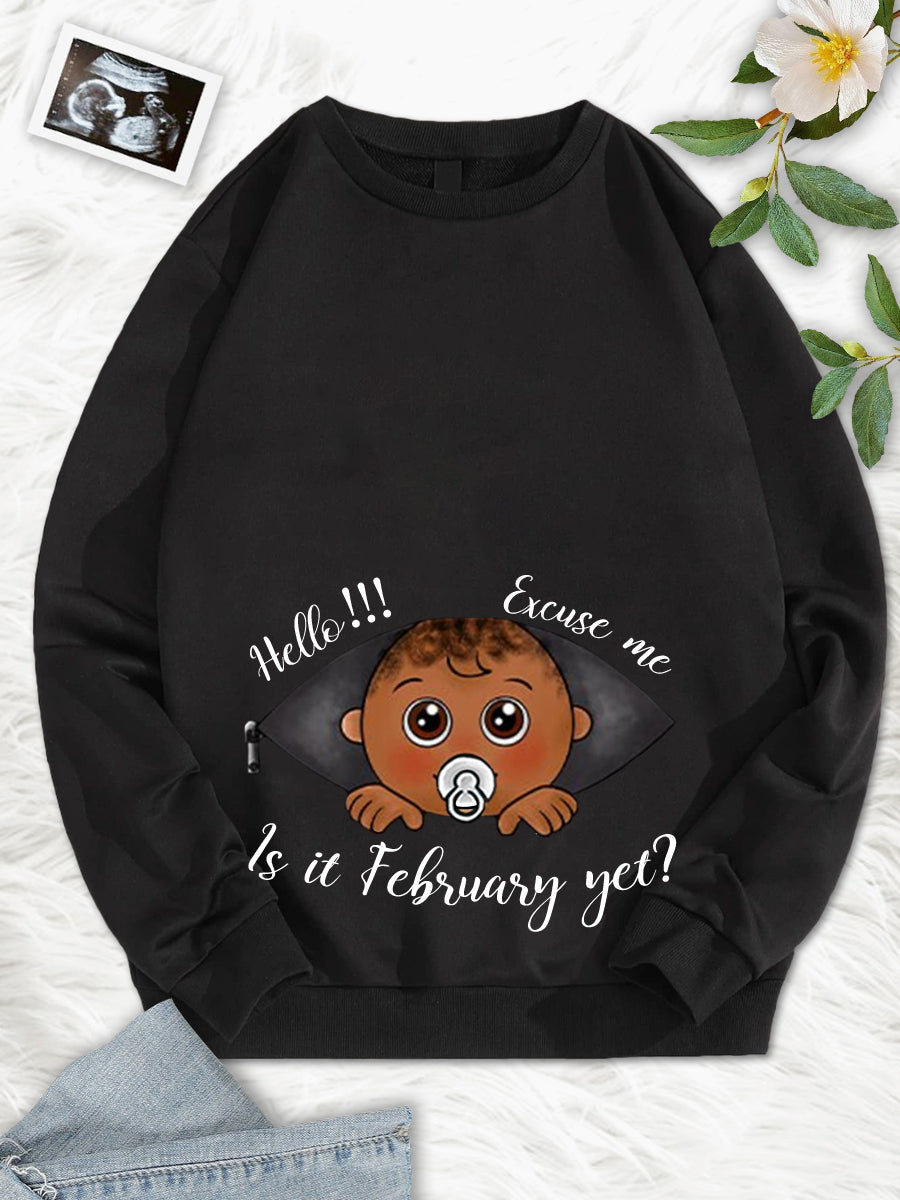 Black Baby Peeking Customizable Months Cute White Pacifier Maternity Shirt