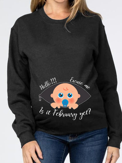 Excuse Me Is It Customizable Months Cute Boy Maternity Sweatshirt