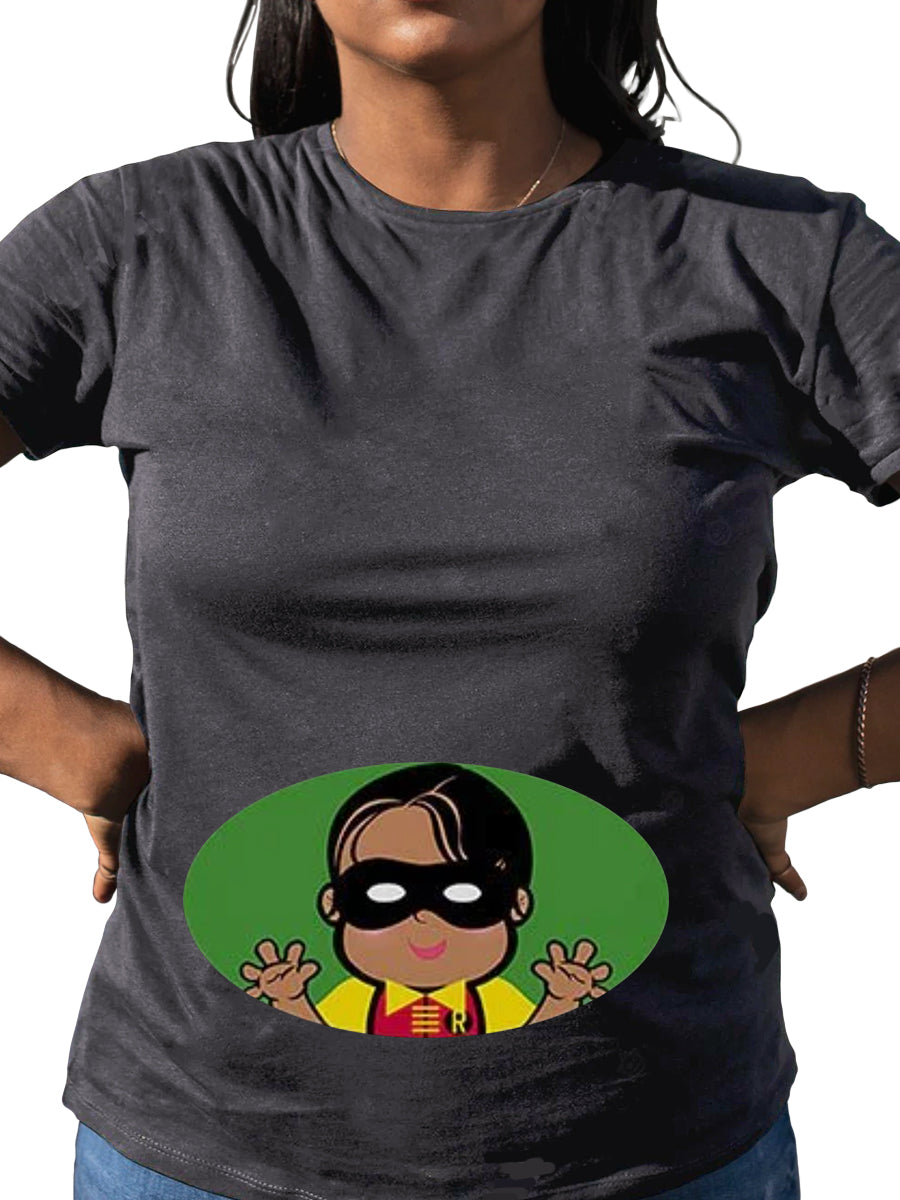 Black Baby Peeking Maternity Shirt