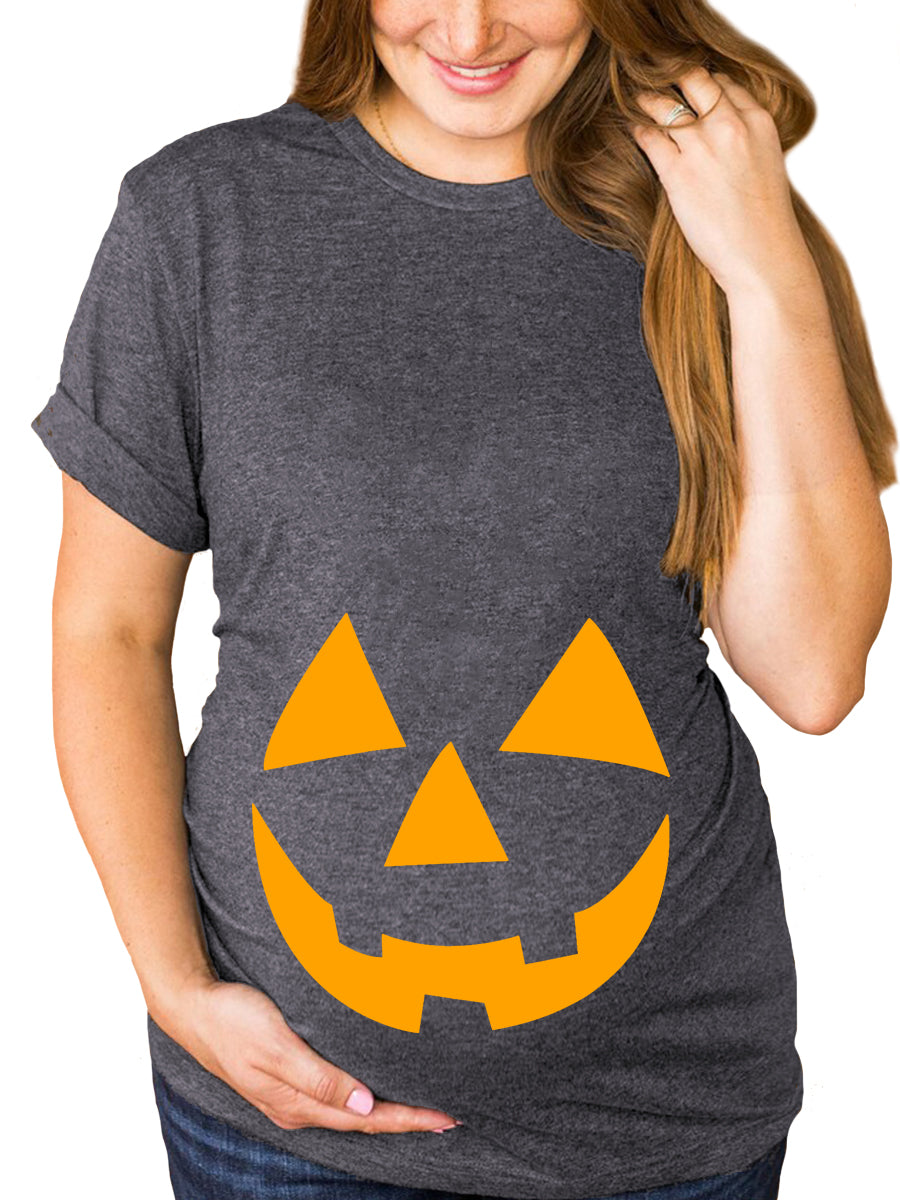 Halloween Pumpkin Bump Maternity Shirt