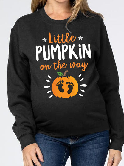 Little Pumpkin On The Way Funny Announcement Parents Sweatshirt