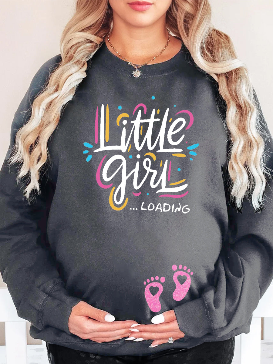 Little Girl Loading Gender Reveal Announcement Shirt