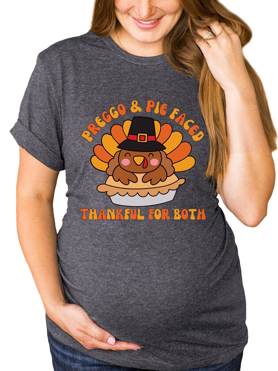 Preggo & Pie Faced Thankful For Both Maternity Shirt