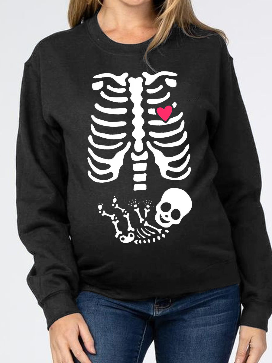 Skeleton Baby Couple Maternity Sweatshirt