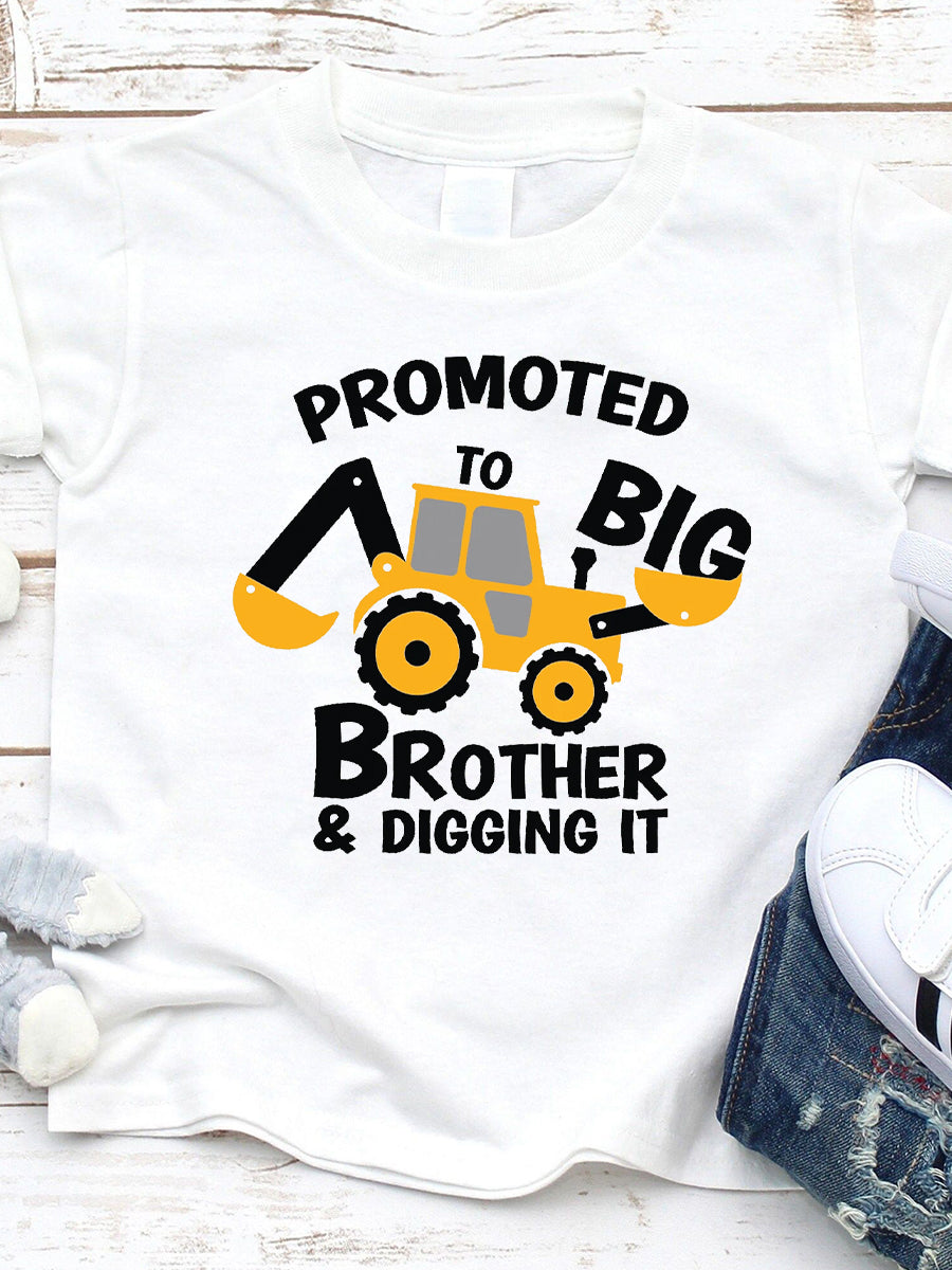 Promoted To Big/Mid Brother & Digging It Cute Family Matching Shirt