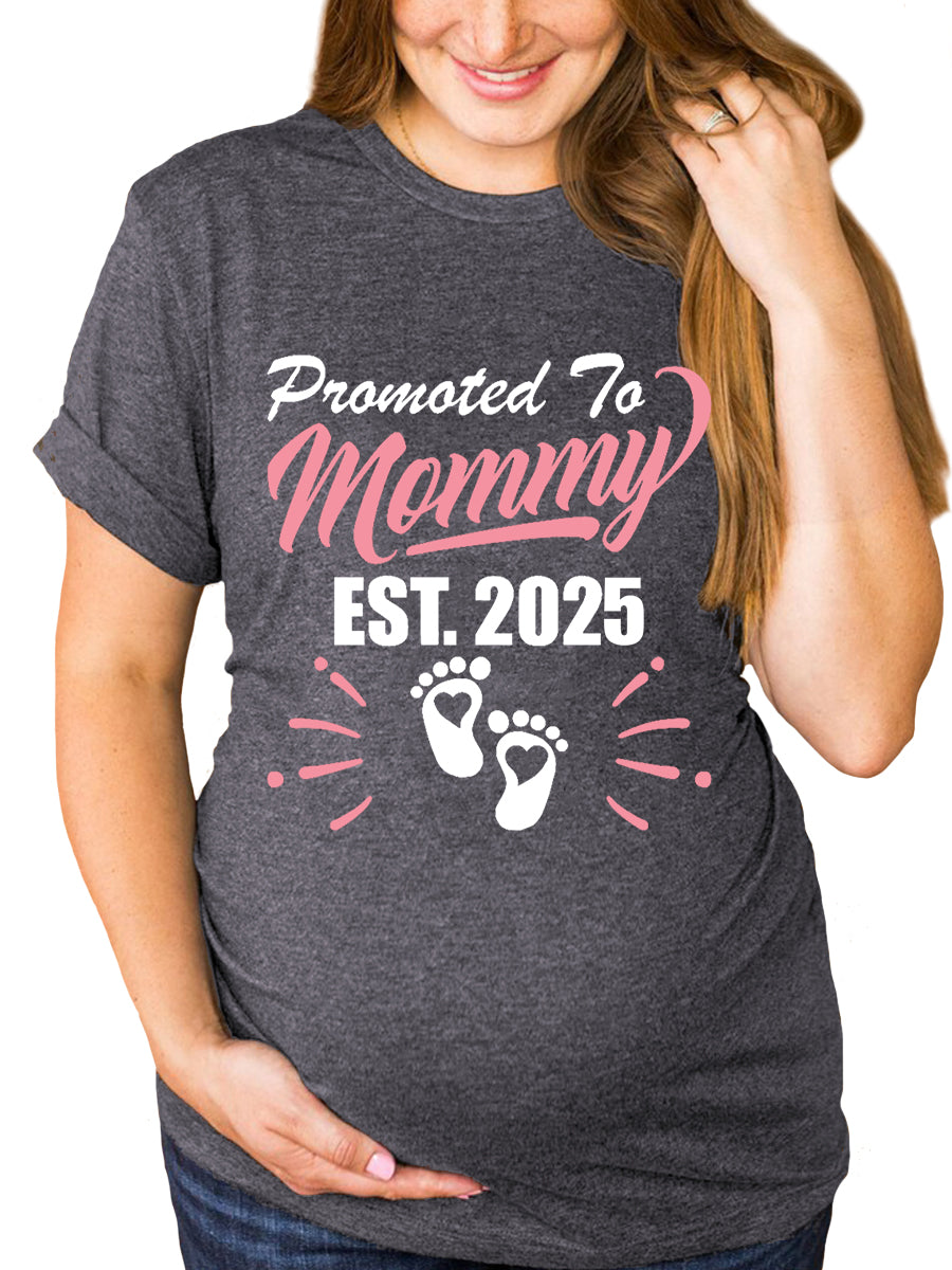 Promoted To Mommy EST.2024/2025 Maternity Shirt