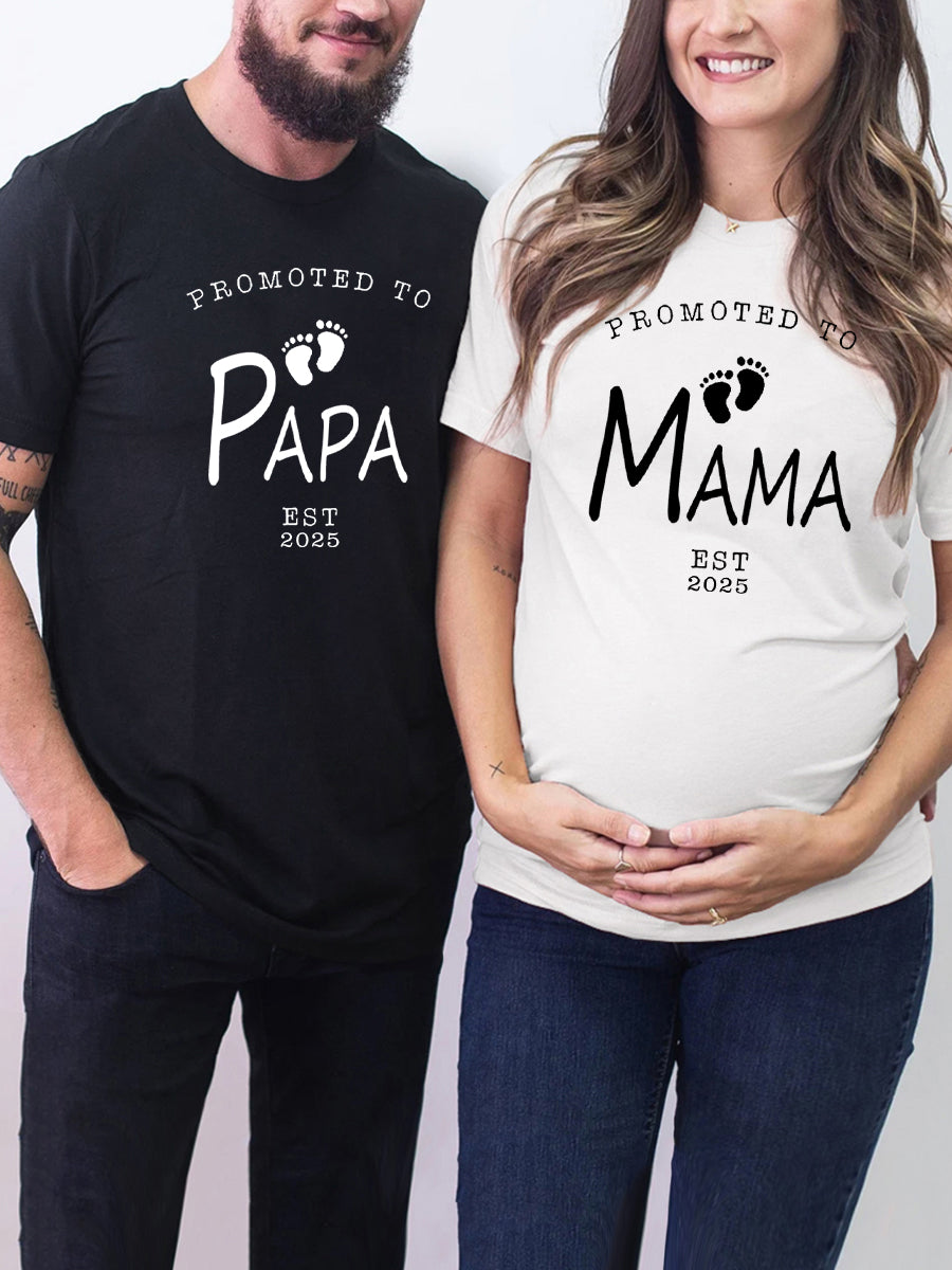 Promoted To Mama 2024/2025 Announcement Family Matching Shirt