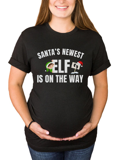 Santa's Newest ELF Is On the Way Christmas Couple Shirt