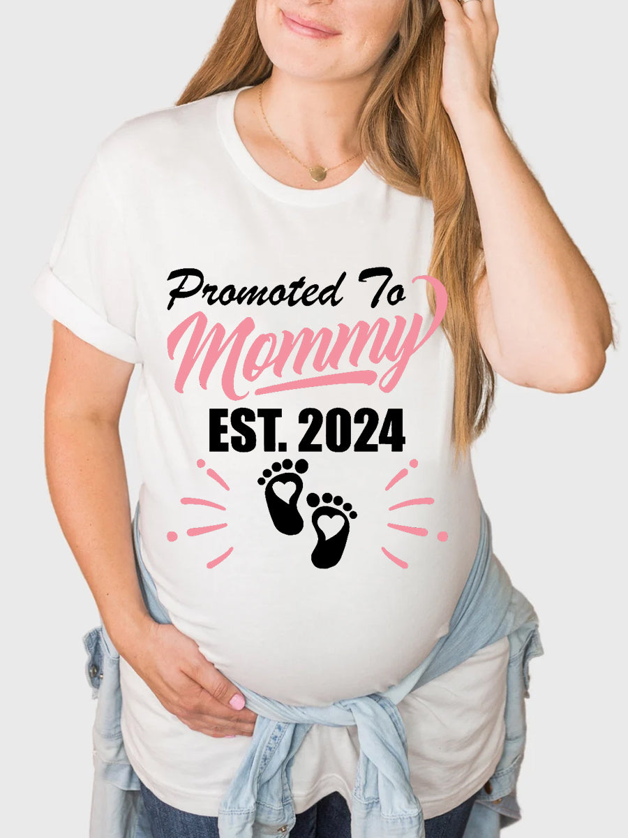 Promoted To Mommy EST.2024/2025 Maternity Shirt