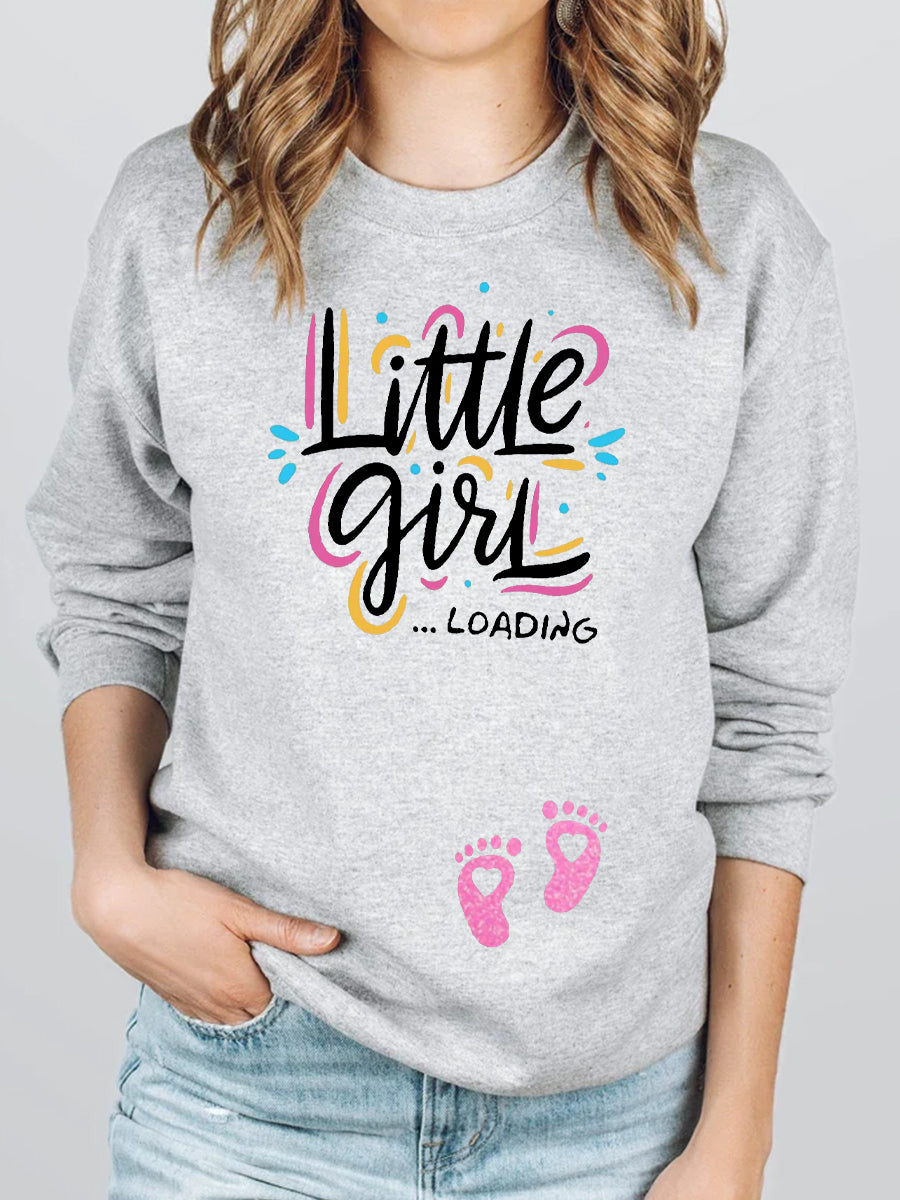 Little Girl Loading Gender Reveal Announcement Sweatshirt – Bellycado