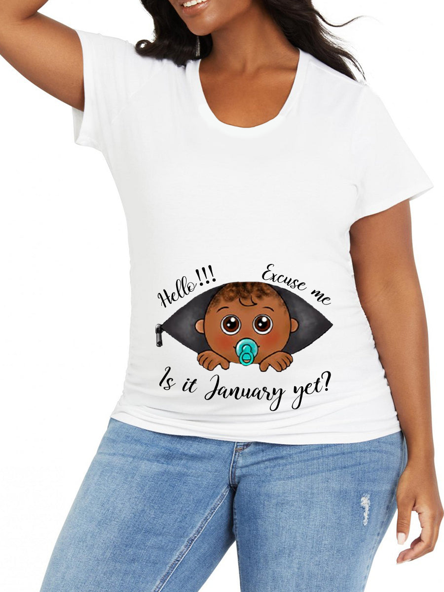 Customizable Months Black Cute Pacifier Baby Boy Maternity Shirt