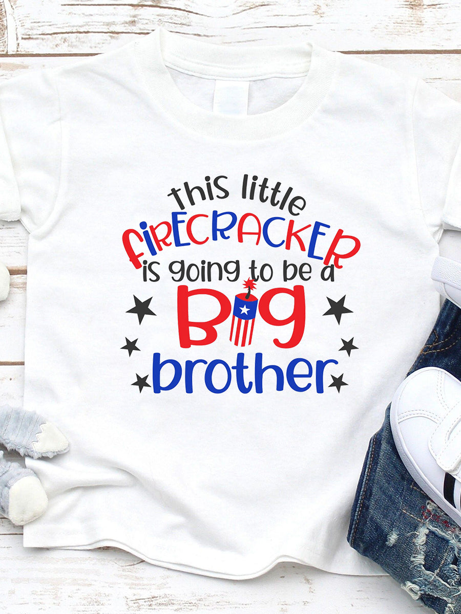 This Little Firecracker Is Going To Be a Big Sis & Bro Family Matching Shirt