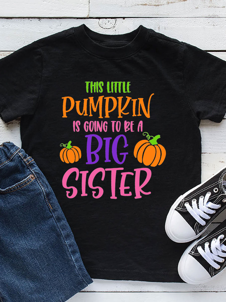 This Little Pumpkin Is Going To Be A Big Brother Funny Announcement Family Matching Shirt