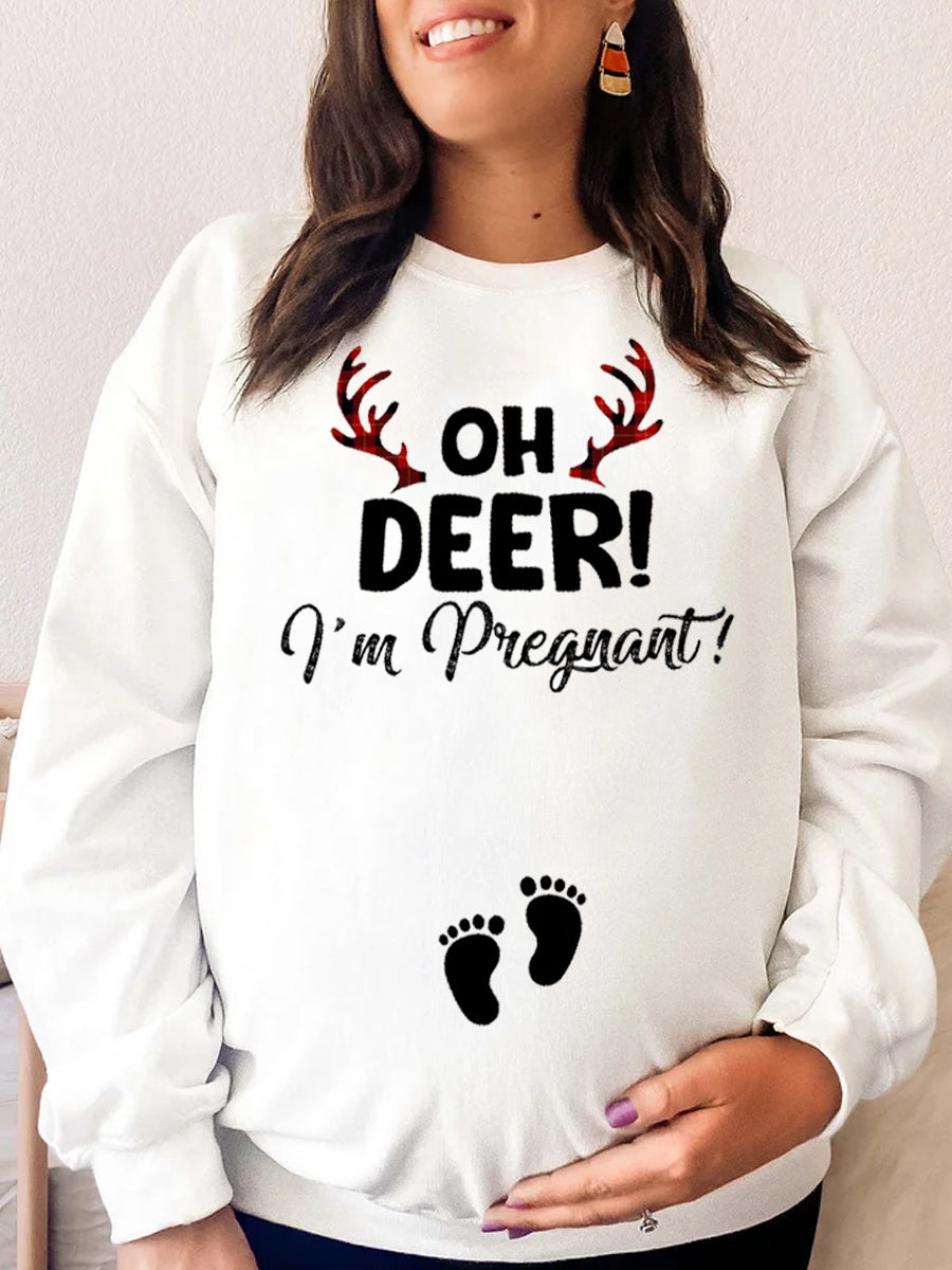 Oh Deer I'm Pregnant Christmas Announcement Shirt