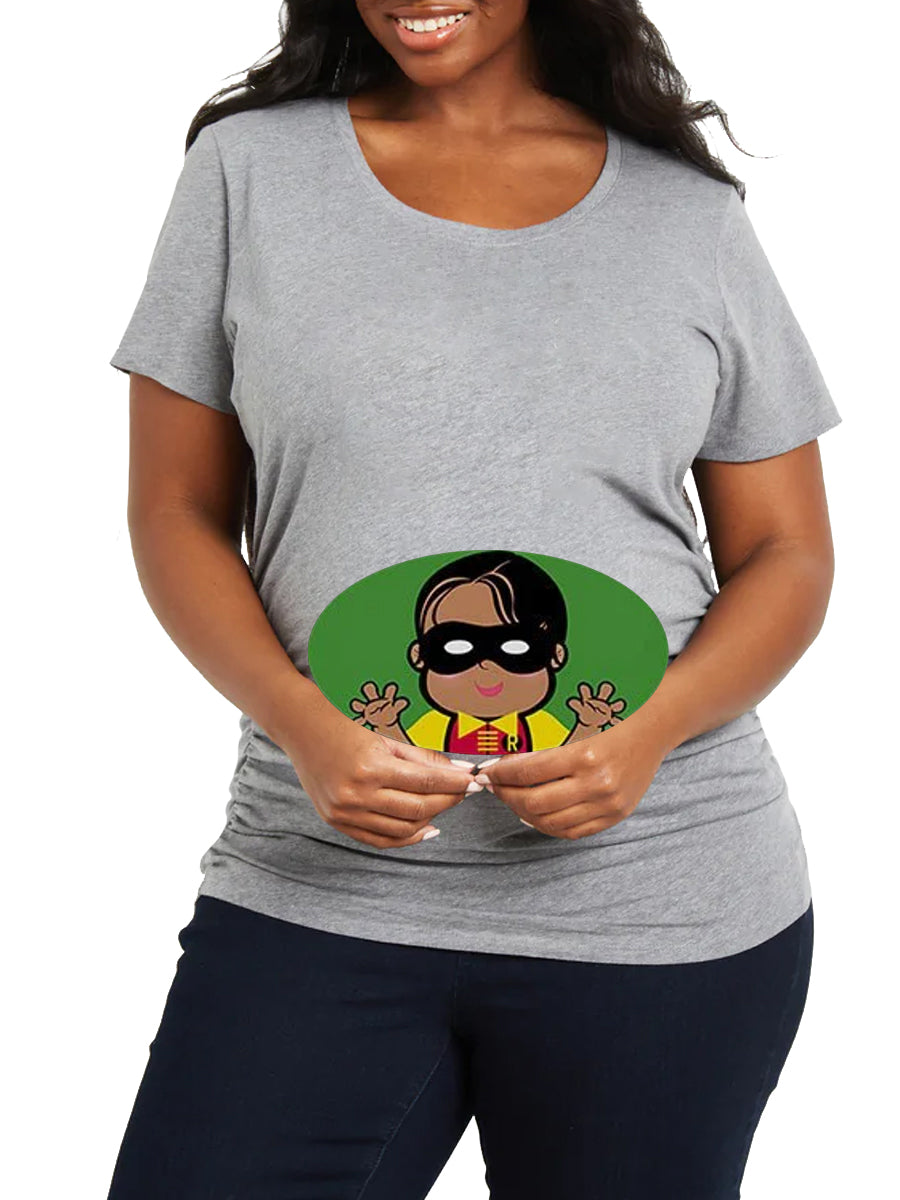 Black Baby Peeking Maternity Shirt