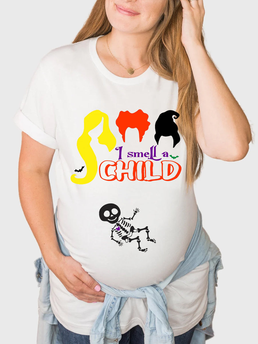 I Smell A Child Skeleton Baby Maternity Shirt