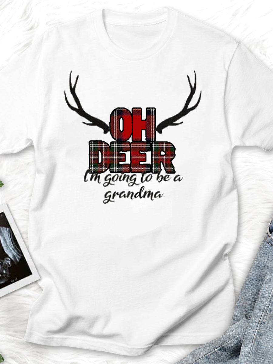 Oh Deer I'm Pregnant Announcement Family Matching Shirt