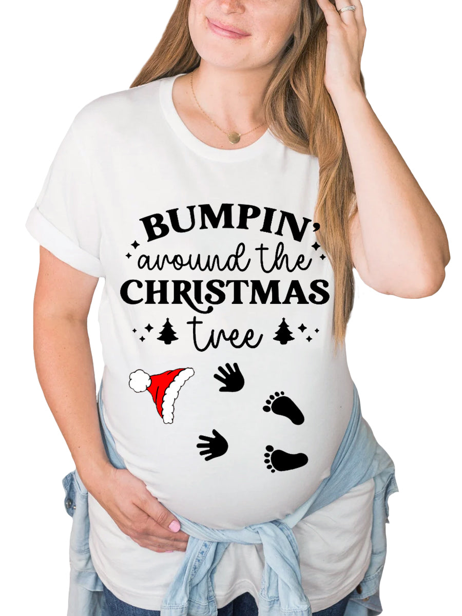 Bumpin Around The Christmas Tree Maternity Shirt