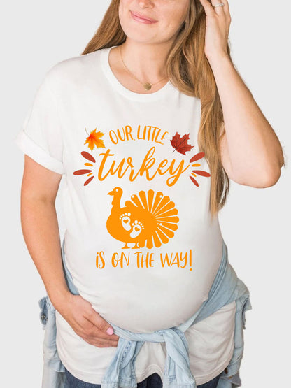 Our Little Turkey is On the Way Thankgiving Couple Shirt