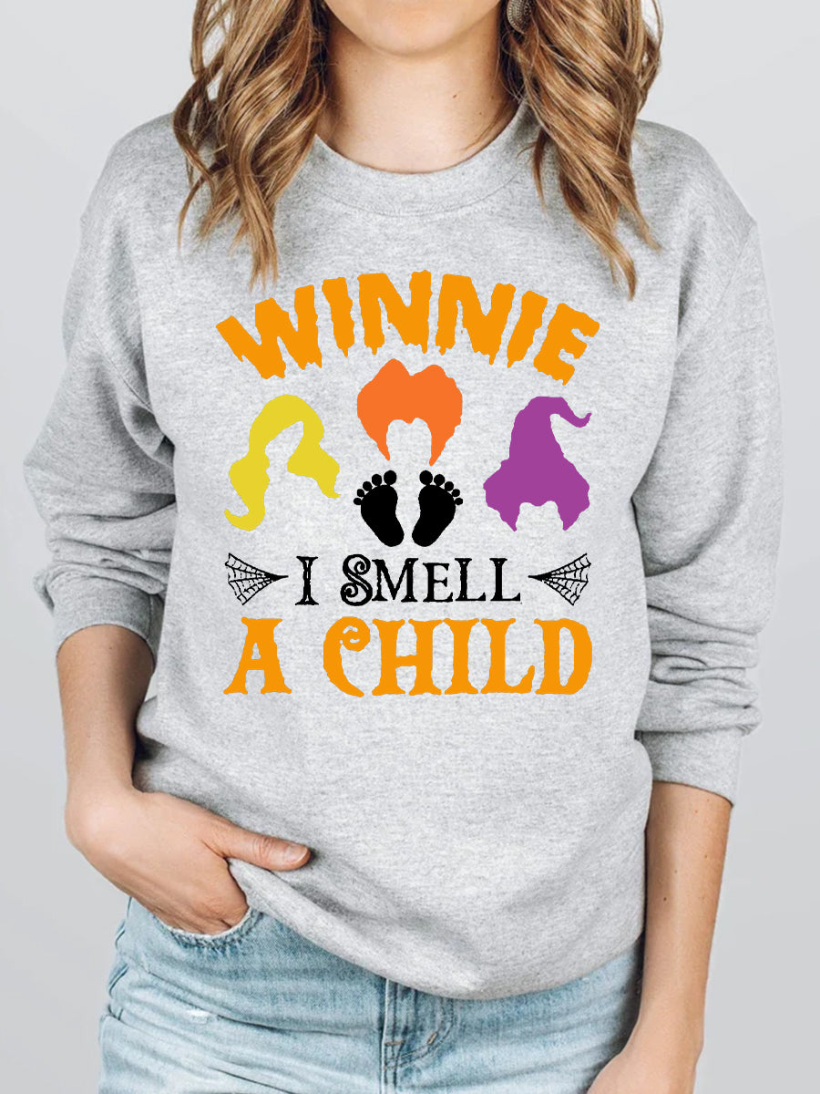 Winnie I Smell A Child Halloween Announcement Maternity Shirt