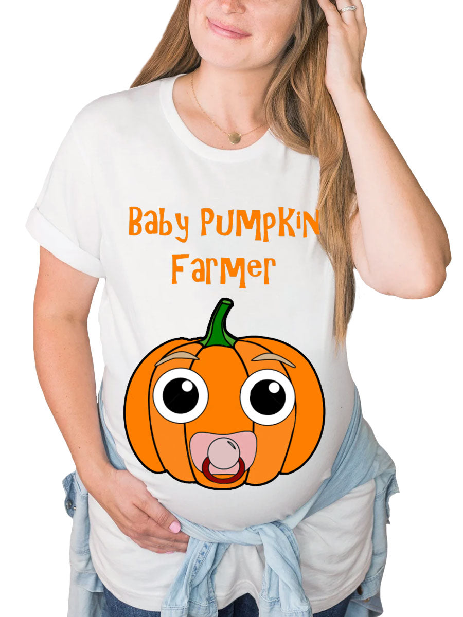 Baby Pumpkin Farmer Maternity Shirt