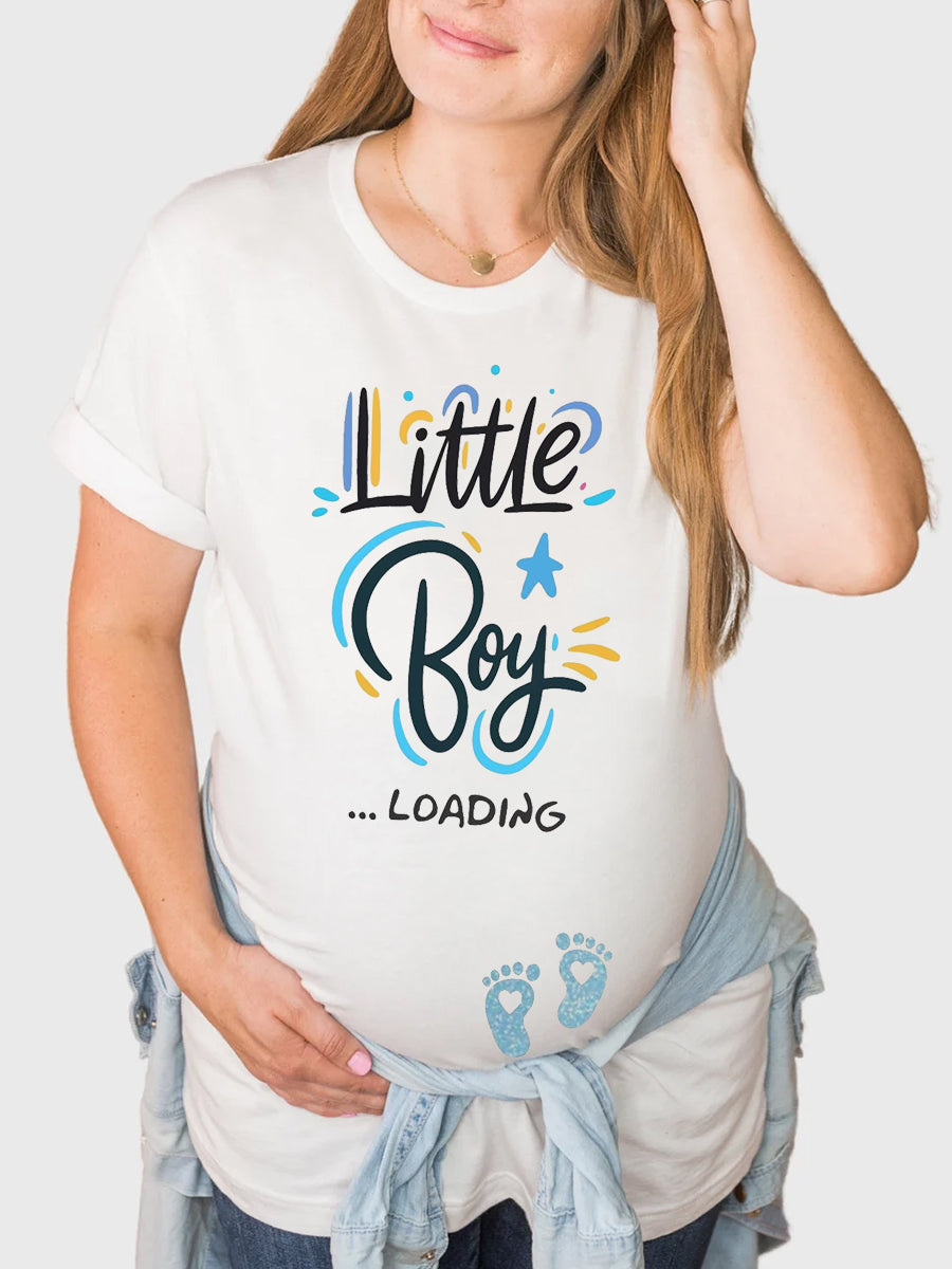 Little Boy Loading Gender Reveal Maternity Sweatshirt