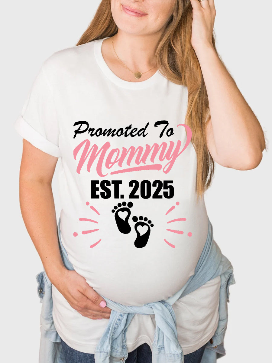 Promoted To Mommy EST.2024/2025 Maternity Shirt