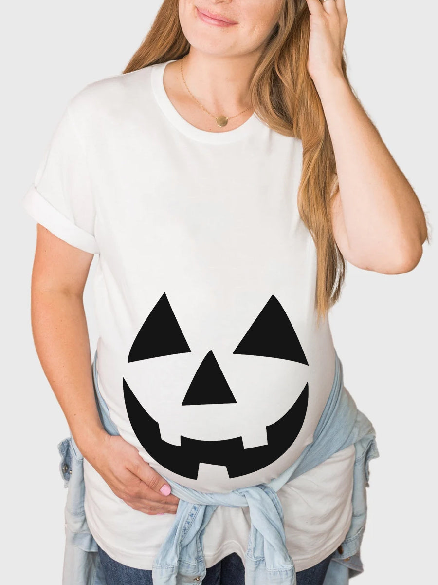 Halloween Pumpkin Bump Maternity Shirt