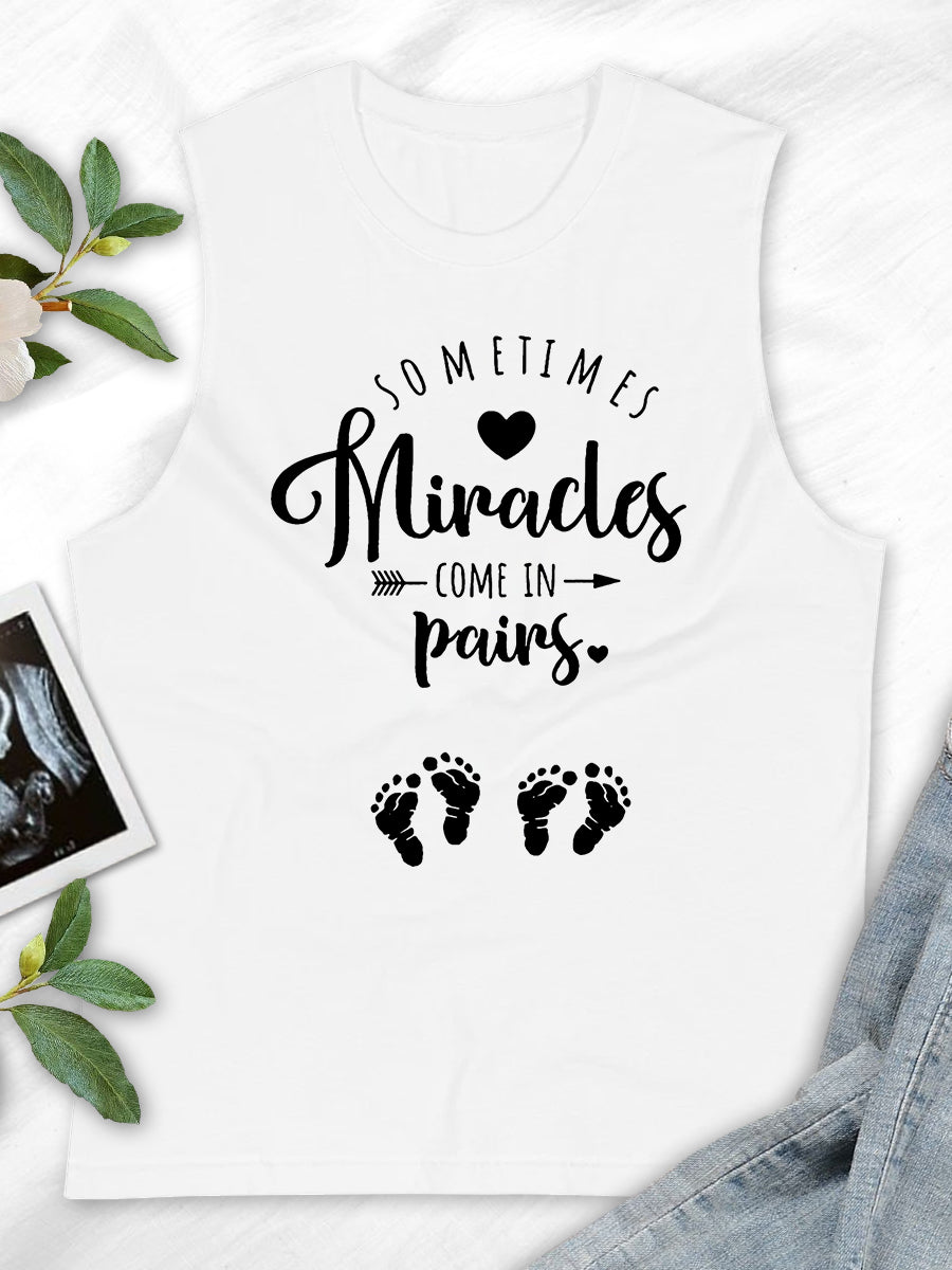 Sometimes Miracles Come In Pairs Twins Announcement Sweatshirt