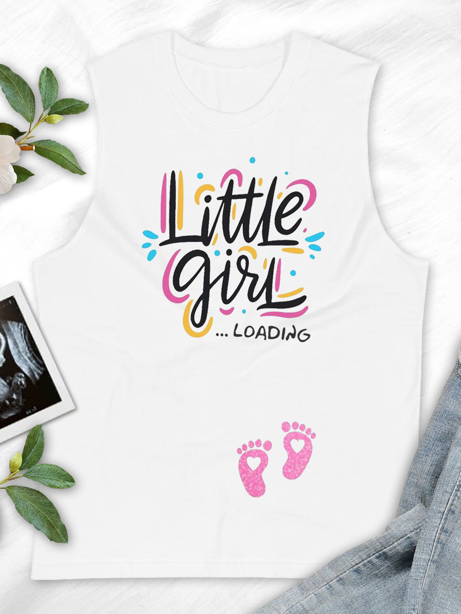 Little Girl Loading Gender Reveal Announcement Shirt