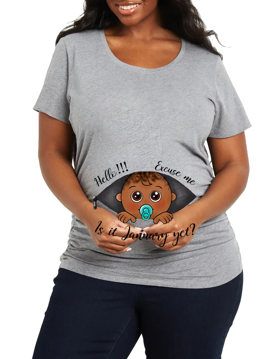 Customizable Months Black Cute Pacifier Baby Boy Maternity Sweatshirt