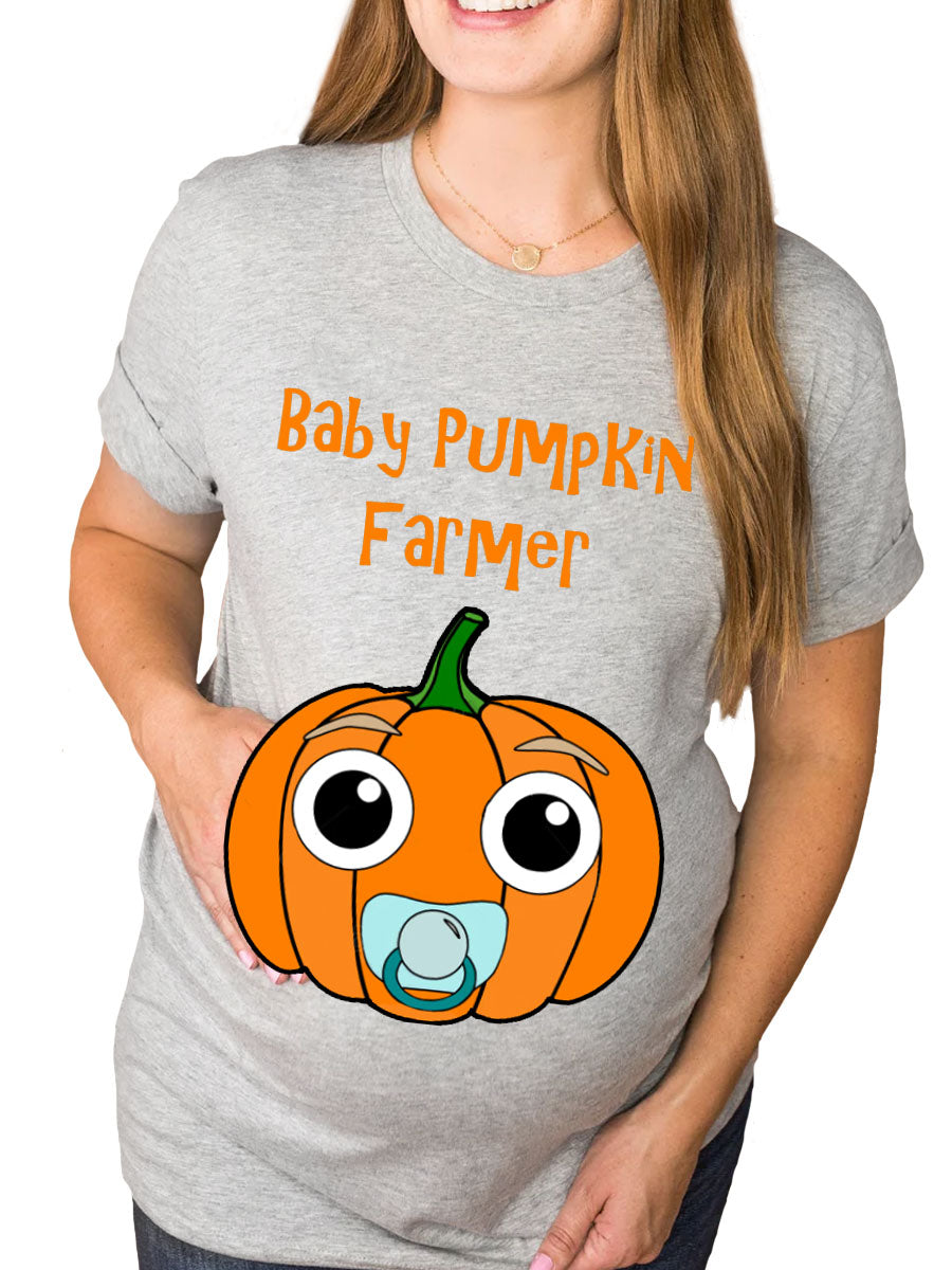 Baby Pumpkin Farmer Maternity Shirt