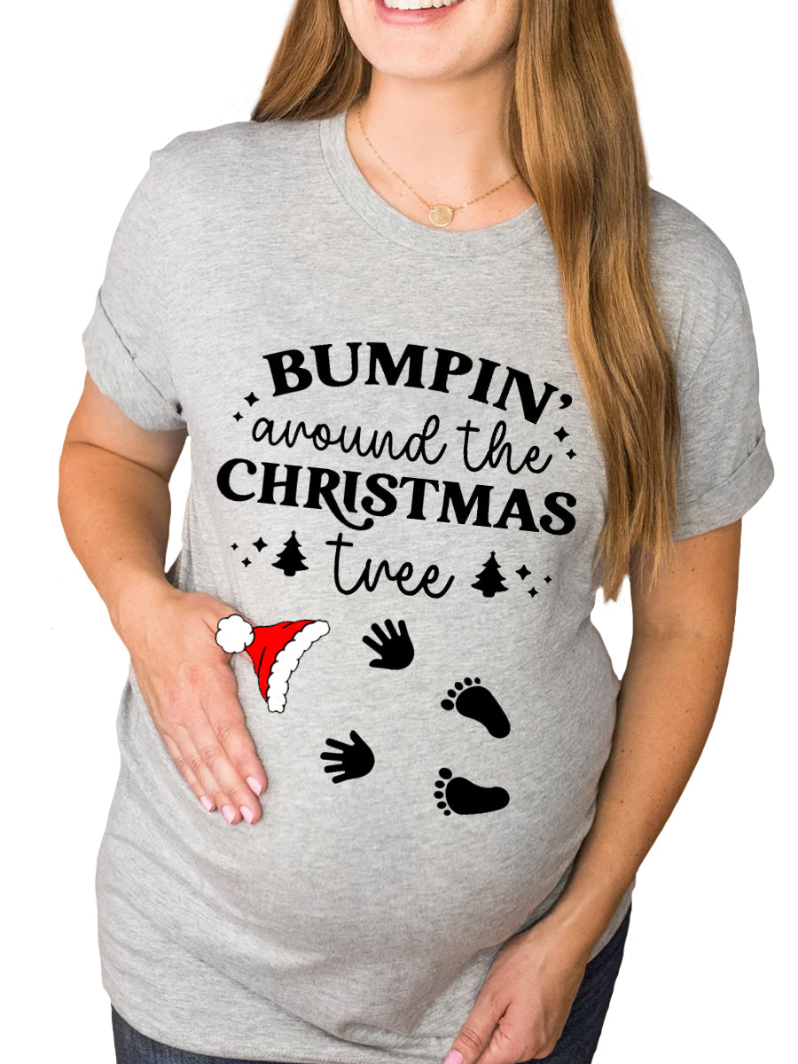 Bumpin Around The Christmas Tree Maternity Shirt