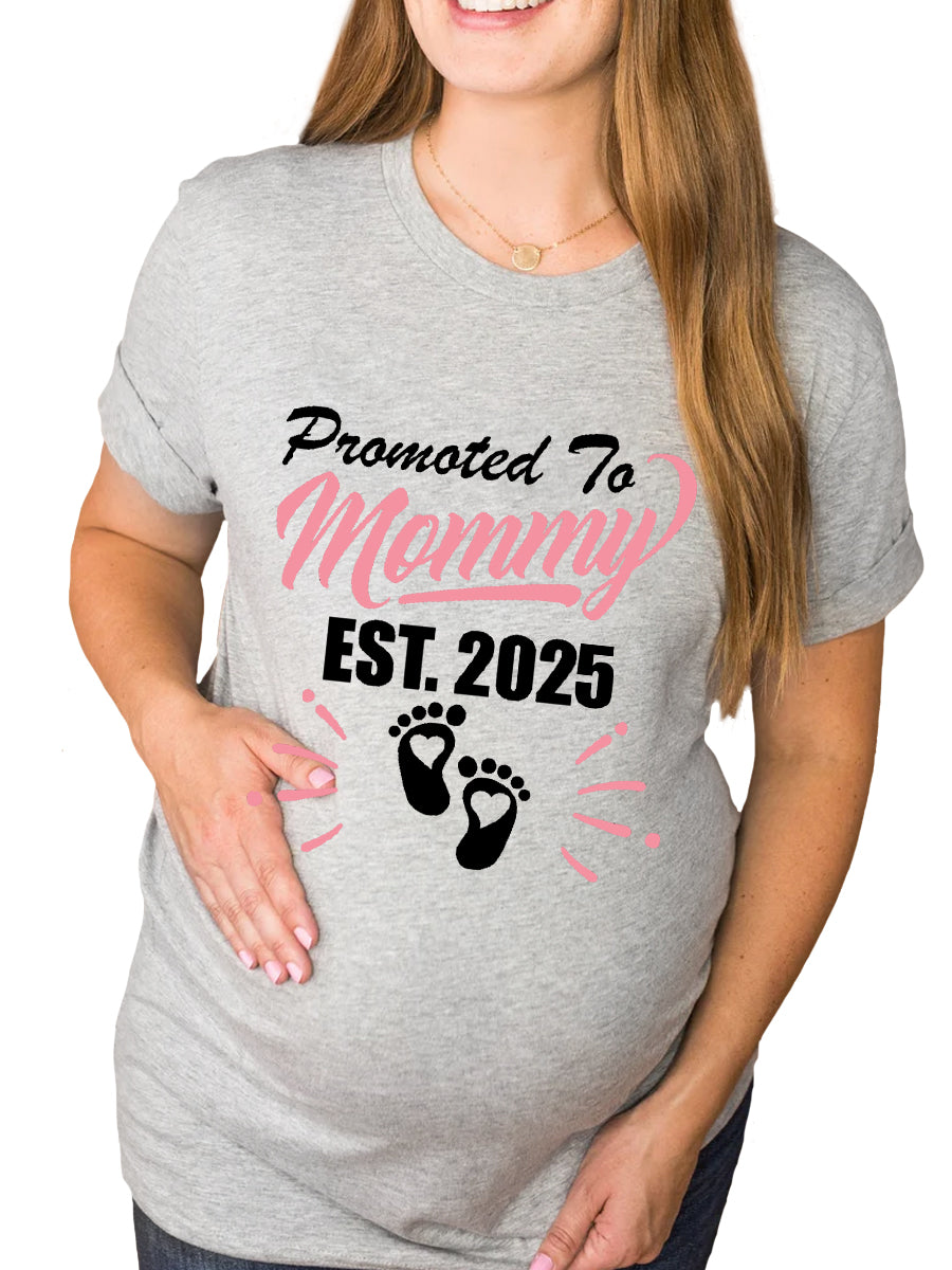 Promoted To Mommy EST.2024/2025 Maternity Shirt