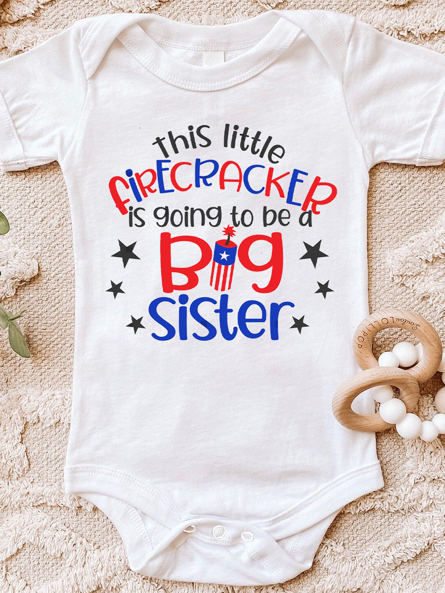 This Little Firecracker Is Going To Be a Big Sis & Bro Family Matching Shirt