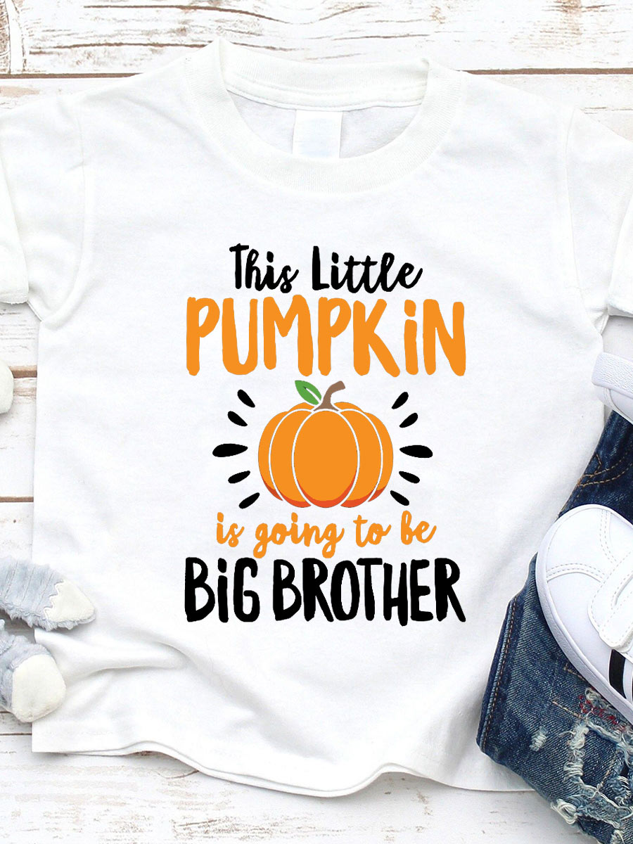 This Little Pumpkin Is Going To Be A Big Brother Family Matching Shirt