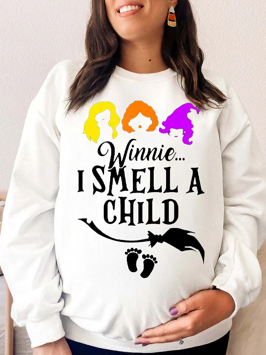 Winnie I Smell A Child Funny Maternity Sweatshirt