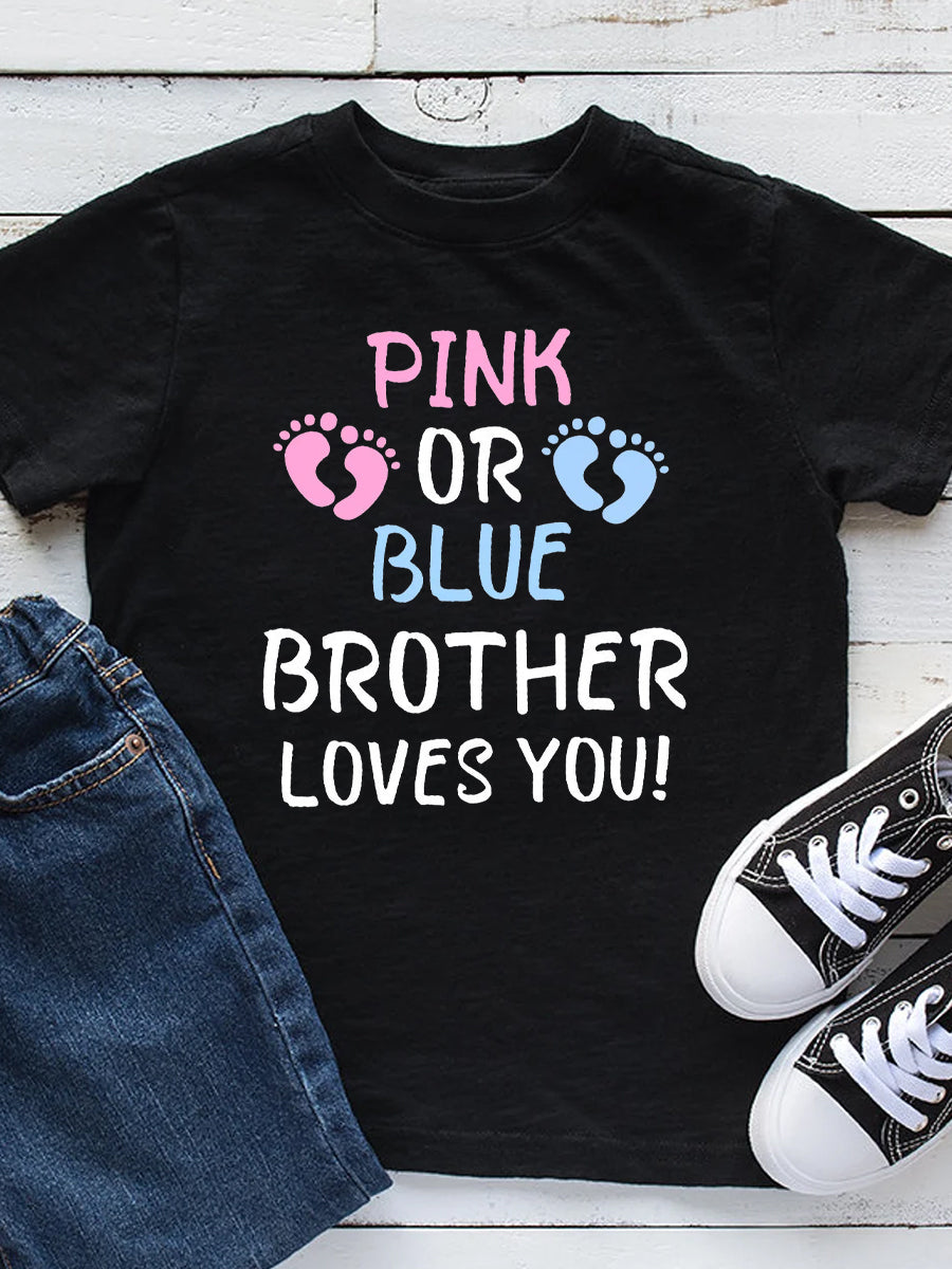 Pink or Blue Mommy Loves You Announcement Family Matching Shirt