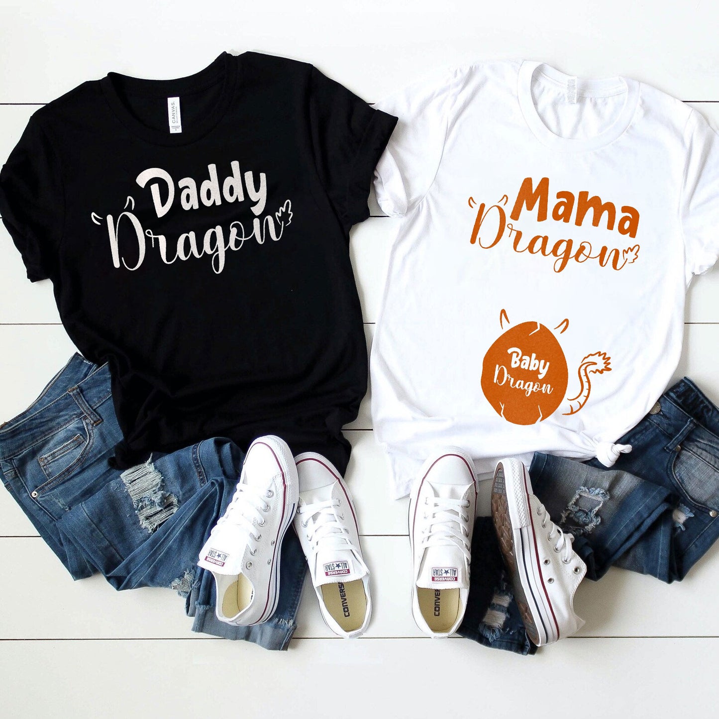 Mama Dragon and Daddy Dragon Couple Shirt