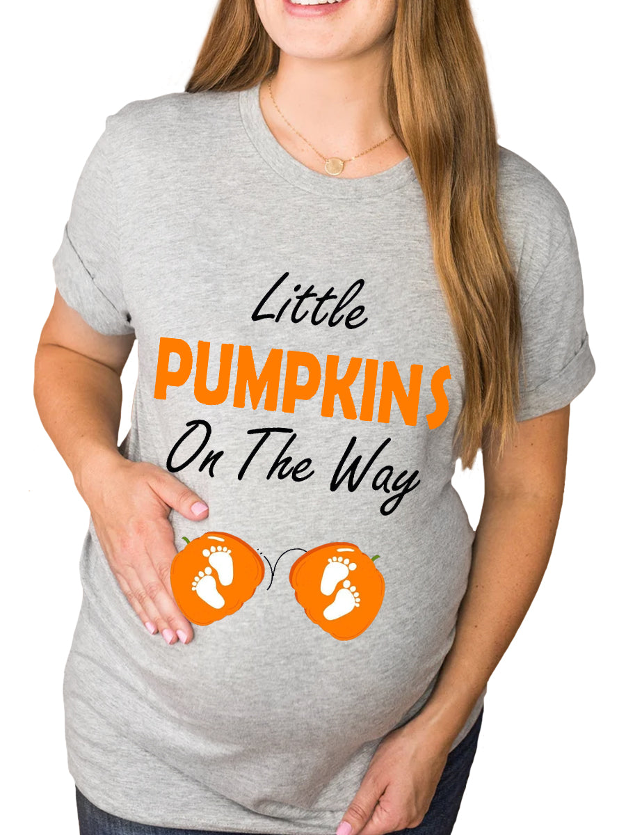 Little Pumpkins On The Way Funny Maternity Shirt