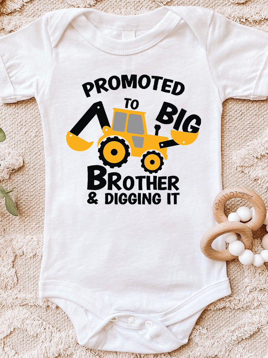 Promoted To Big/Mid Brother & Digging It Cute Family Matching Shirt