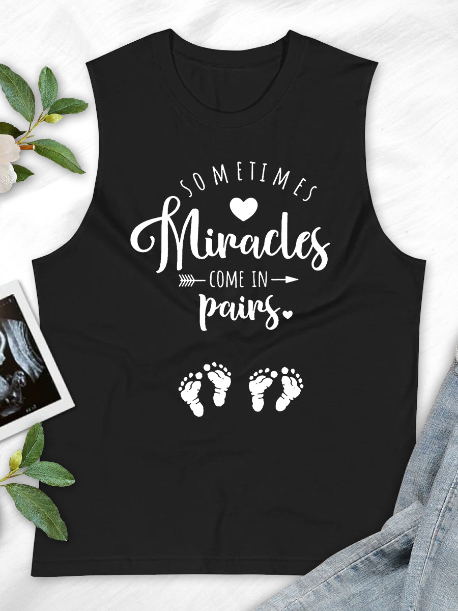 Sometimes Miracles Come In Pairs Twins Announcement Sweatshirt