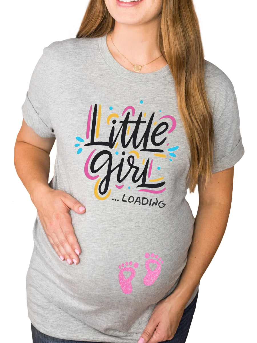 Little Girl Loading Gender Reveal Announcement Sweatshirt