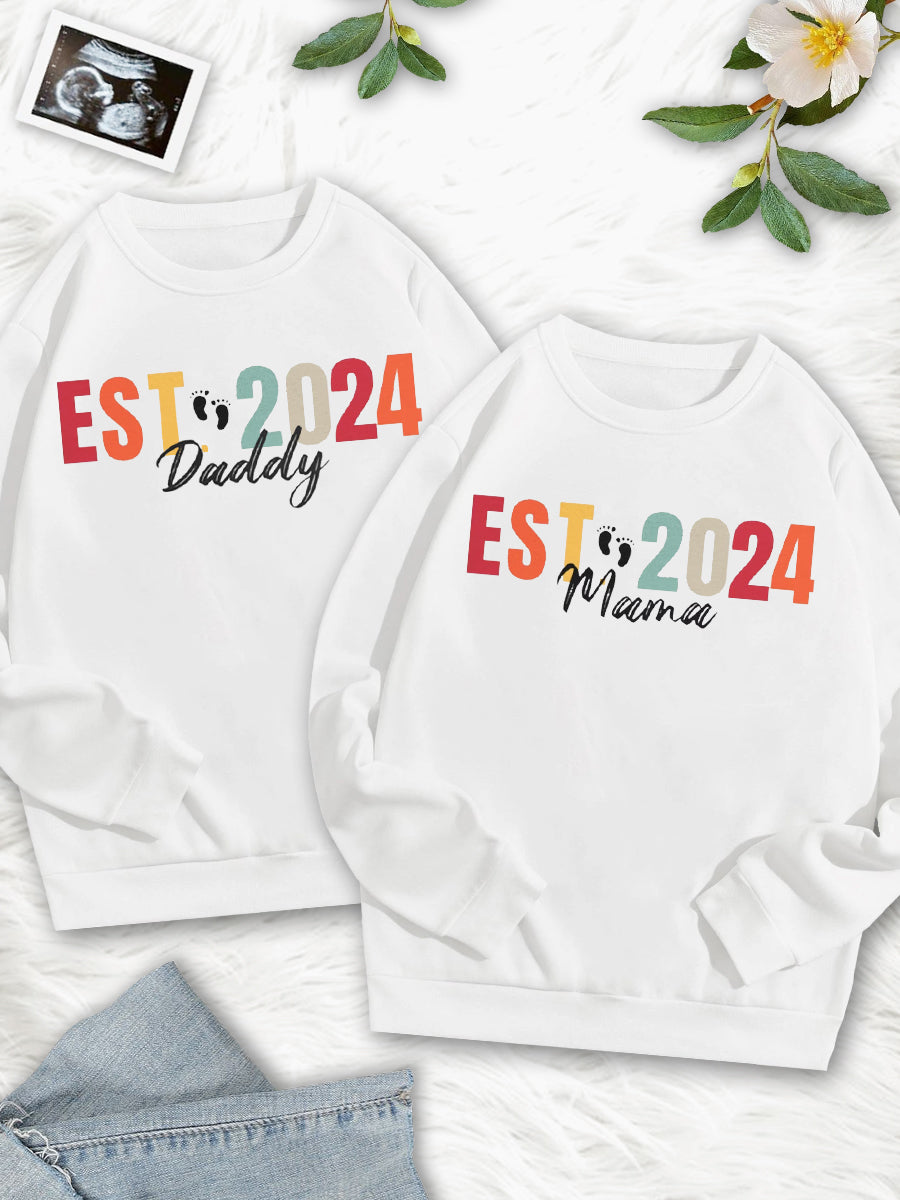 Est 2024/2025 Daddy/Mama Couple Sweatshirt