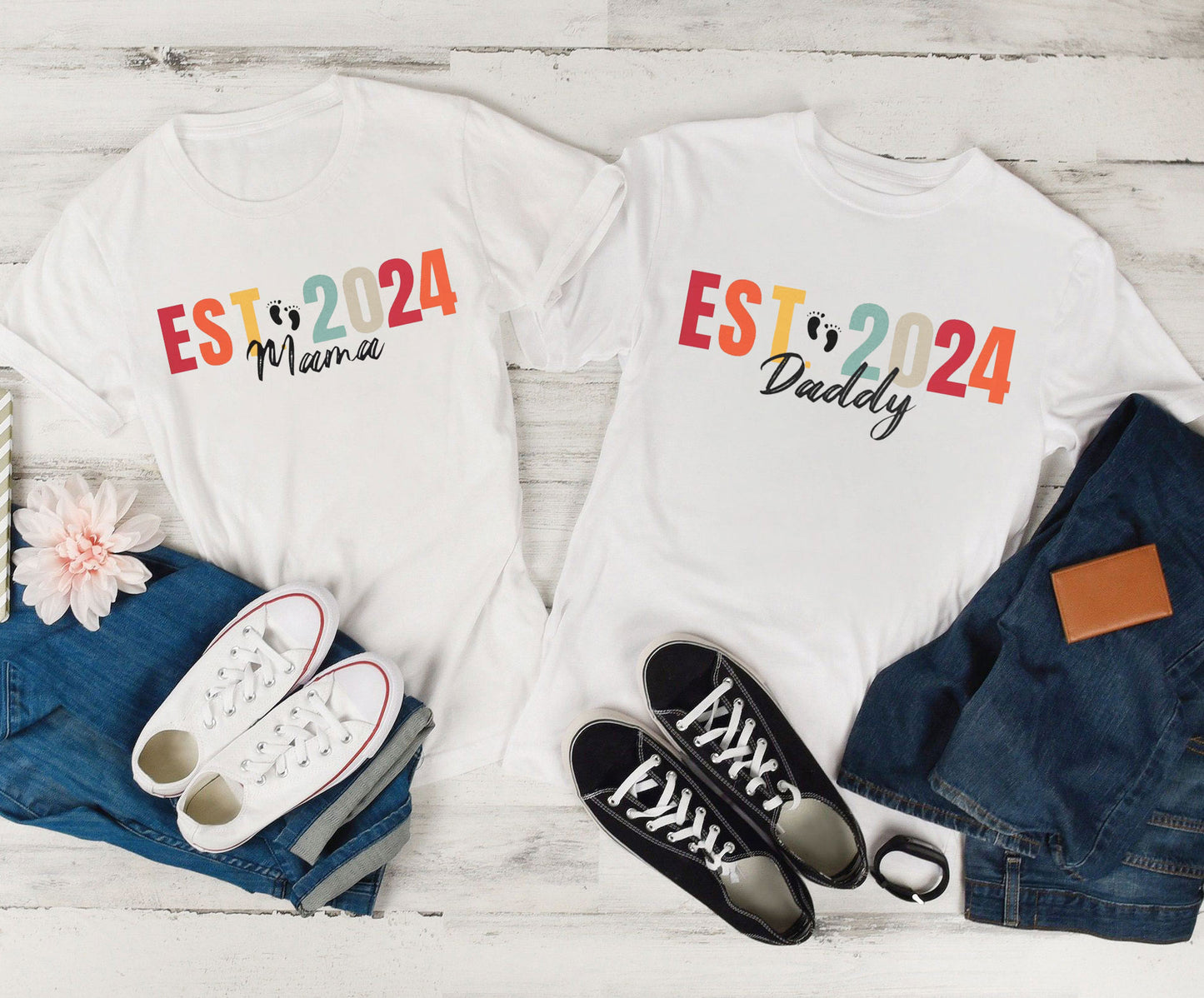 Est 2024/2025 Daddy/Mama Couple Shirt