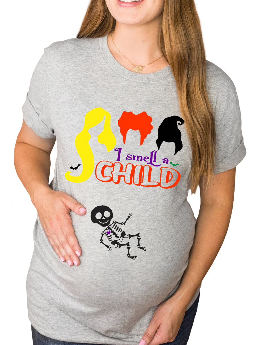 I Smell A Child Skeleton Baby Maternity Shirt