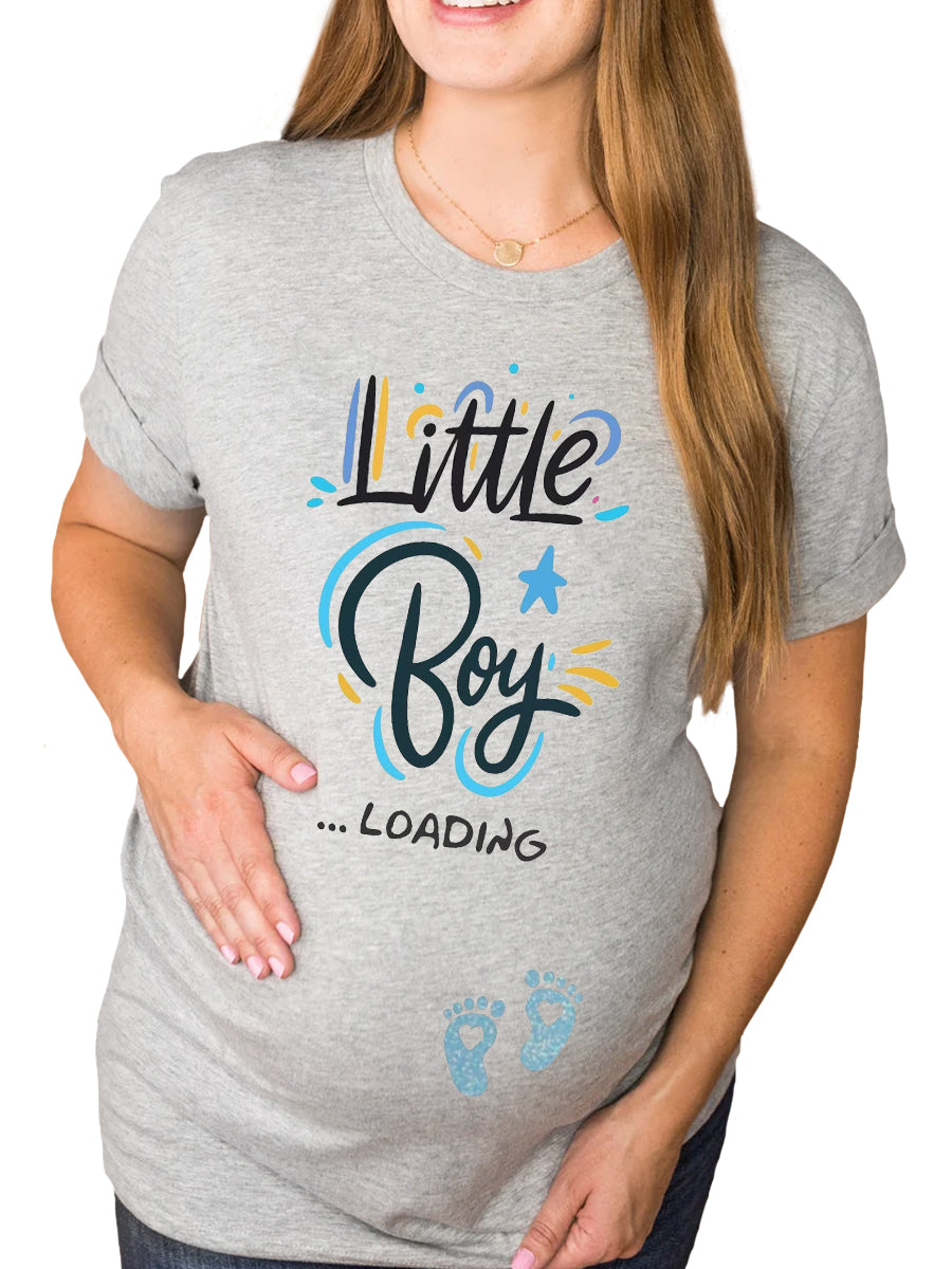 Little Boy Loading Gender Reveal Maternity Sweatshirt