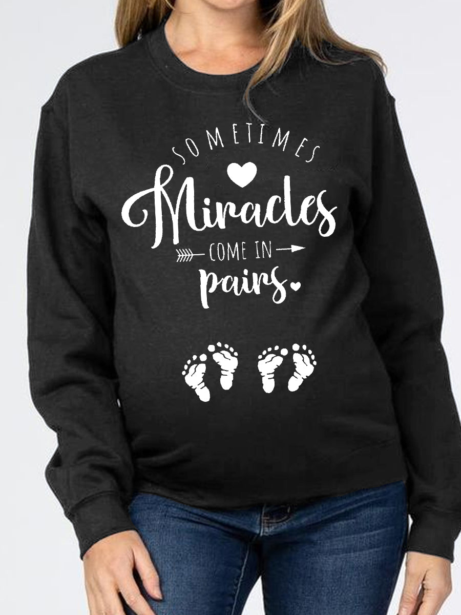 Sometimes Miracles Come In Pairs Twins Announcement Shirt