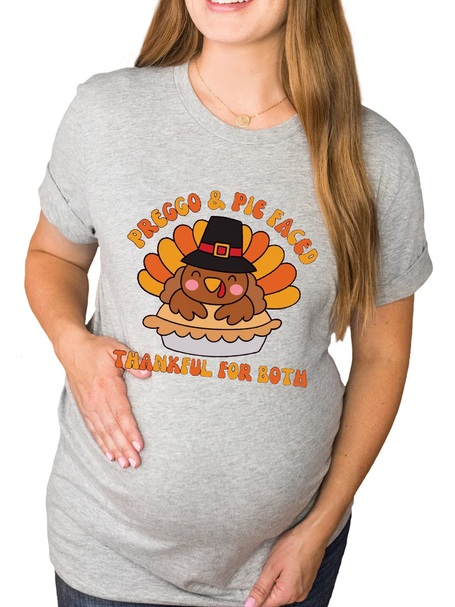 Preggo & Pie Faced Thankful For Both Maternity Shirt